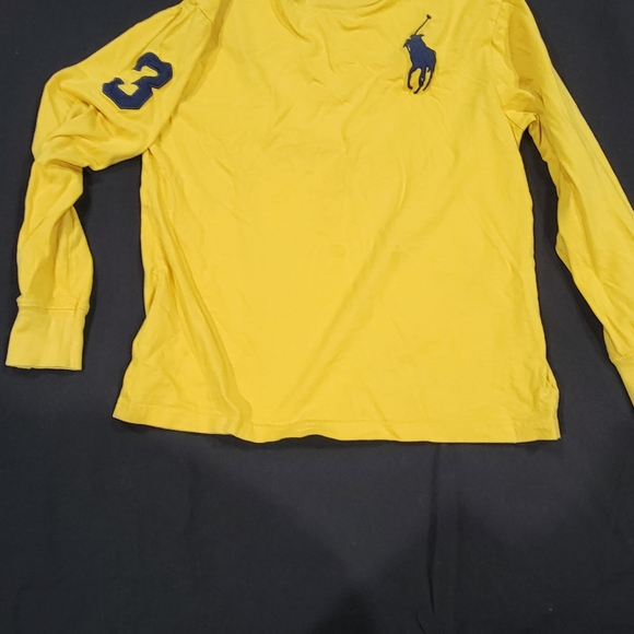 Yellow Long Sleeve Ralph Lauren Tee - Picture 2 of 2